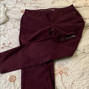 Anne Taylor Loft, skinny burgundy jeans, sz 14